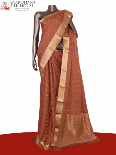 Pure Jacquard Butta Mysore Crepe Silk Saree
